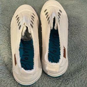 White Canvas Blowfish Malibu Slip On Shoes